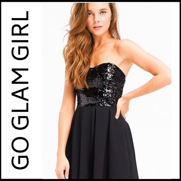 Glam Girl Fashion Dresses & Skirts - NWT Black Sequined Strapless Mini Dress